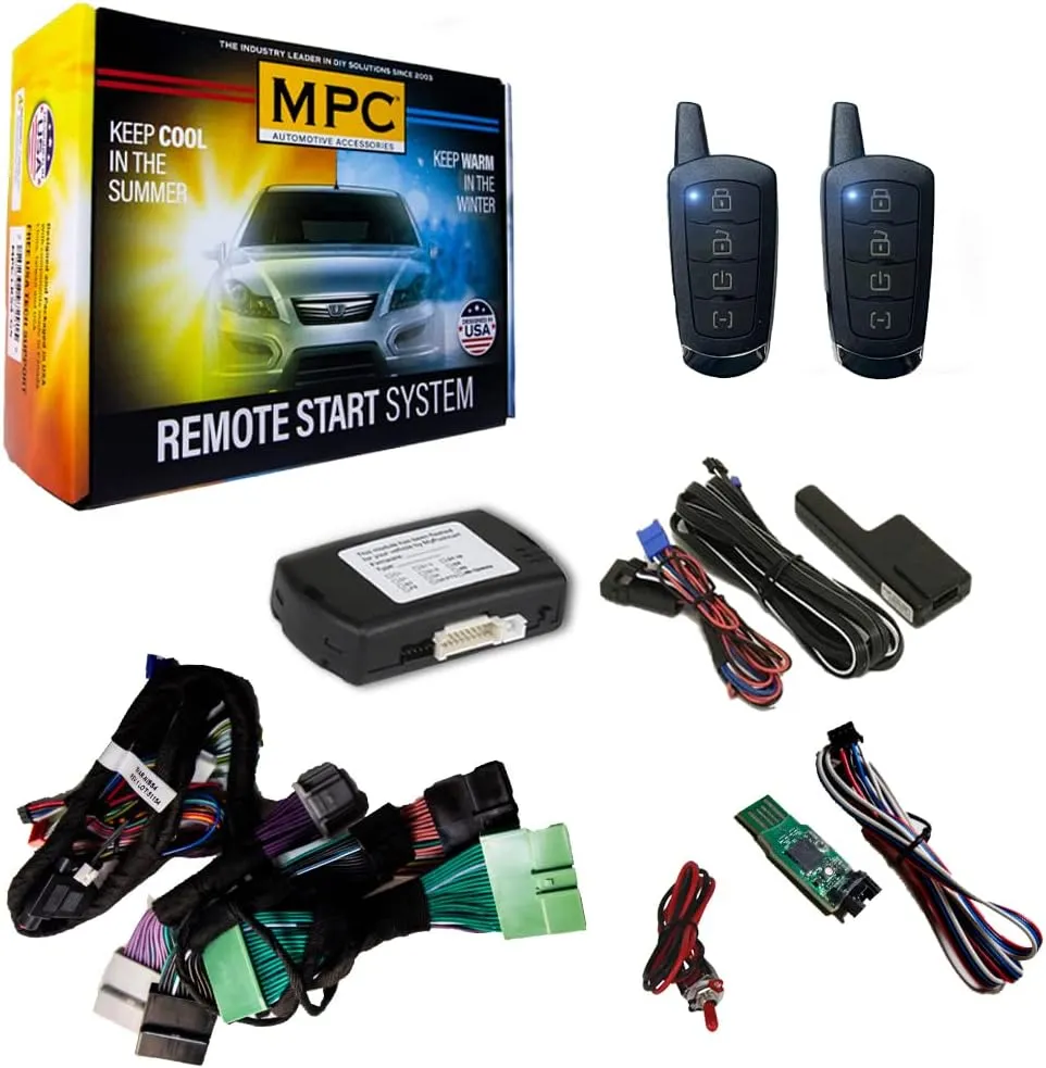 MPC Remote Start Kit Compatible with Infiniti Q50 2014-2020 - Hybrid ONLY - Push-to-Start - Includes (2) 4-Button 2-Way Extended Range Remotes - Up to 1,500 ft - Plugin T-Harness - USA Tech Support