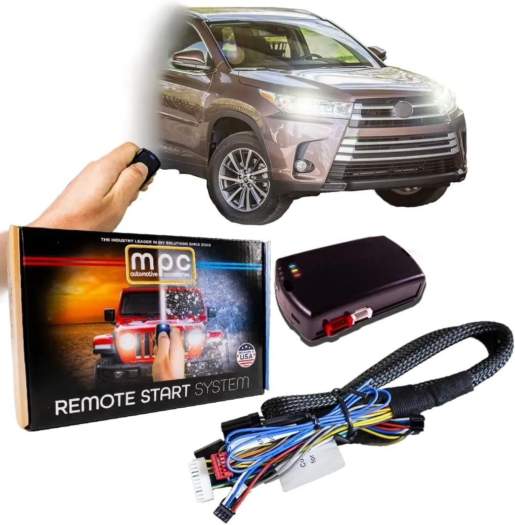 MPC Remote Start Kit Compatible with Toyota Highlander 2014-2019 || Plug and Play || Push Lock 3X to Start || Push to Start || Easy Install || USA Tech Support