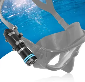 MS02 Mini Dive Mask Light Diving Scuba Flashlight Headlamp Underwater 70m Torch 500 Lumen Rotary Switch with Battery and 316 Stainless Steel Mask Clip (Not Included Snorkel Mask)