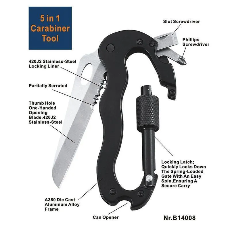 Multi-function 5 in 1 EDC Tool - knife