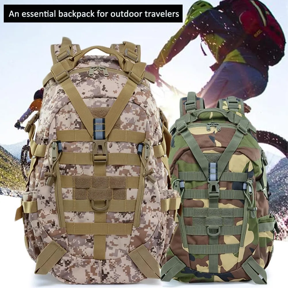 Multi-functional Lightweight Outdoor Backpack for Hiking Camping Cycling Oxford Cloth 40L Tactical Backpack (CP)