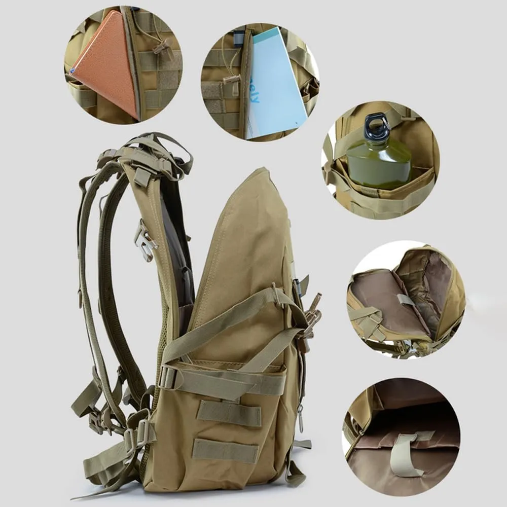 Multi-functional Lightweight Outdoor Backpack for Hiking Camping Cycling Oxford Cloth 40L Tactical Backpack (CP)