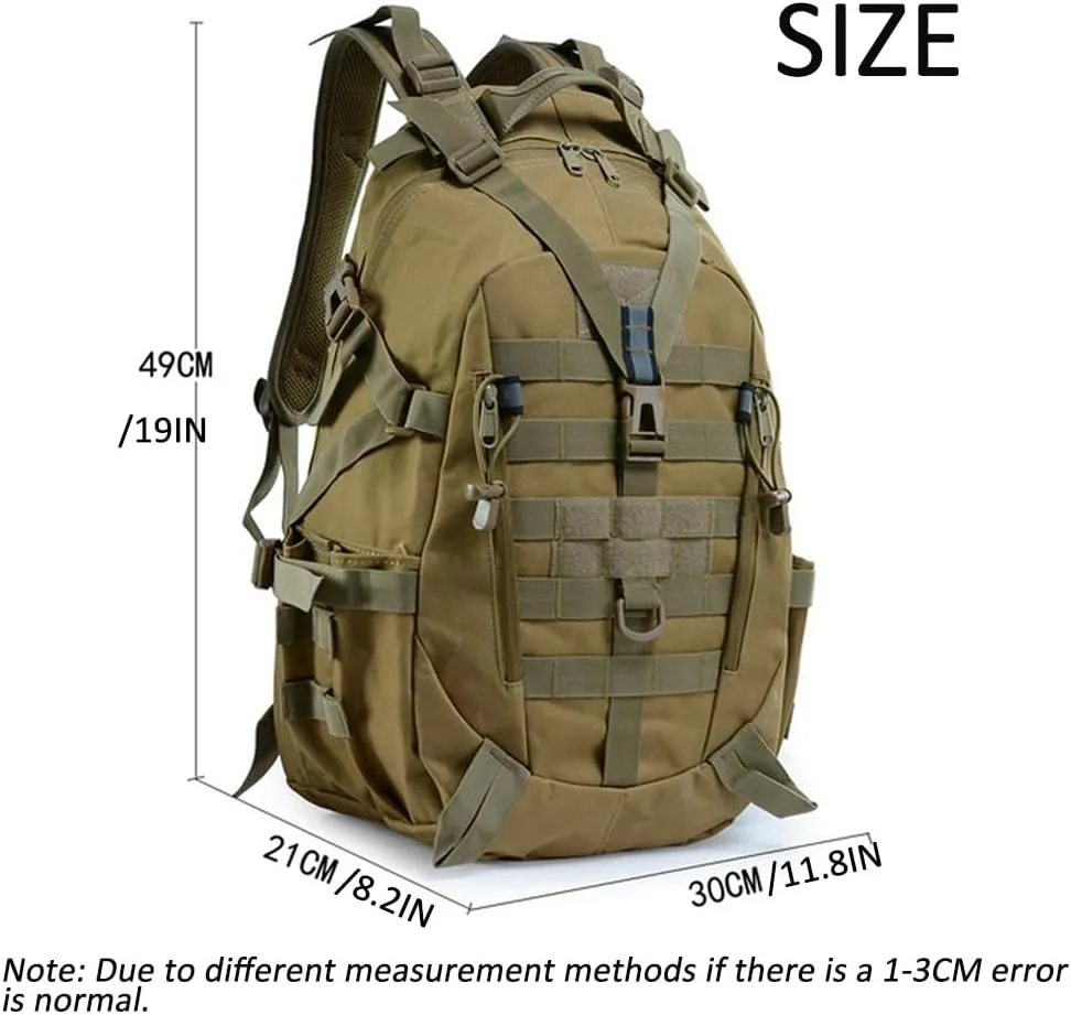 Multi-functional Lightweight Outdoor Backpack for Hiking Camping Cycling Oxford Cloth 40L Tactical Backpack (CP)