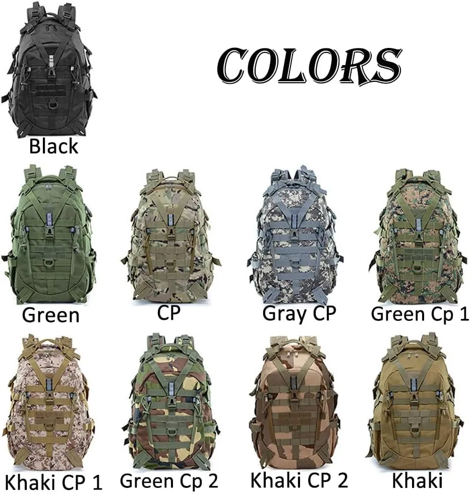 Multi-functional Lightweight Outdoor Backpack for Hiking Camping Cycling Oxford Cloth 40L Tactical Backpack (CP)