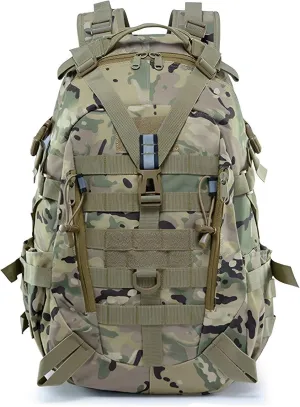 Multi-functional Lightweight Outdoor Backpack for Hiking Camping Cycling Oxford Cloth 40L Tactical Backpack (CP)