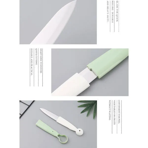 Multi-Purpose Ceramic Paring Knife with Pit Remover