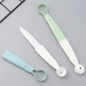 Multi-Purpose Ceramic Paring Knife with Pit Remover