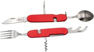 Multifunction Folding Knife 20901R red Aluminium Handle with 5.9 cm Stainless Steel Blade, 6 Functions, Removable. with Nylon Sheath.
