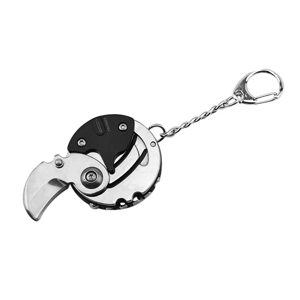 Multifunctional Keychain Screwdriver Hexagon Coin Outdoor EDC Tool Hexagon Folding Coin Knife Pocket Fold Mini coltello Gear Pee