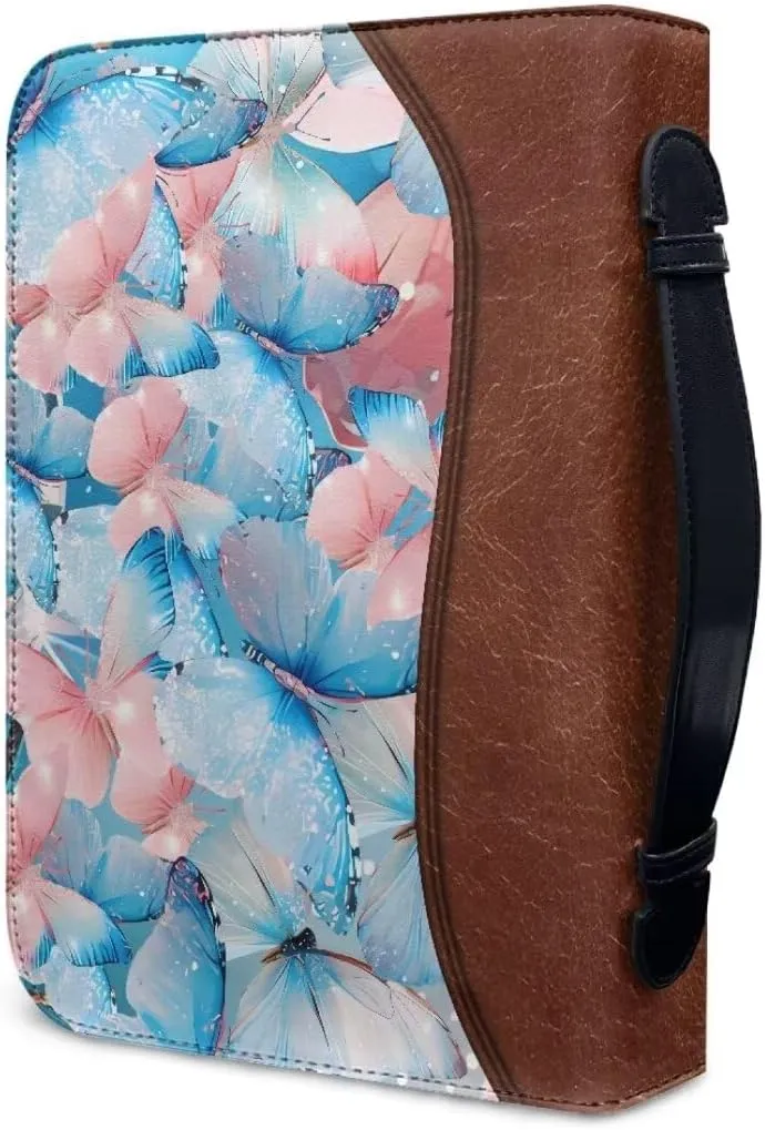 Mumeson Bible Cover Water Resistant PU Leather Handbag Tote Bag for Women Men Scripture Church Bag