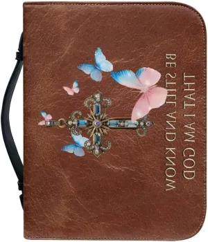 Mumeson Bible Cover Water Resistant PU Leather Handbag Tote Bag for Women Men Scripture Church Bag
