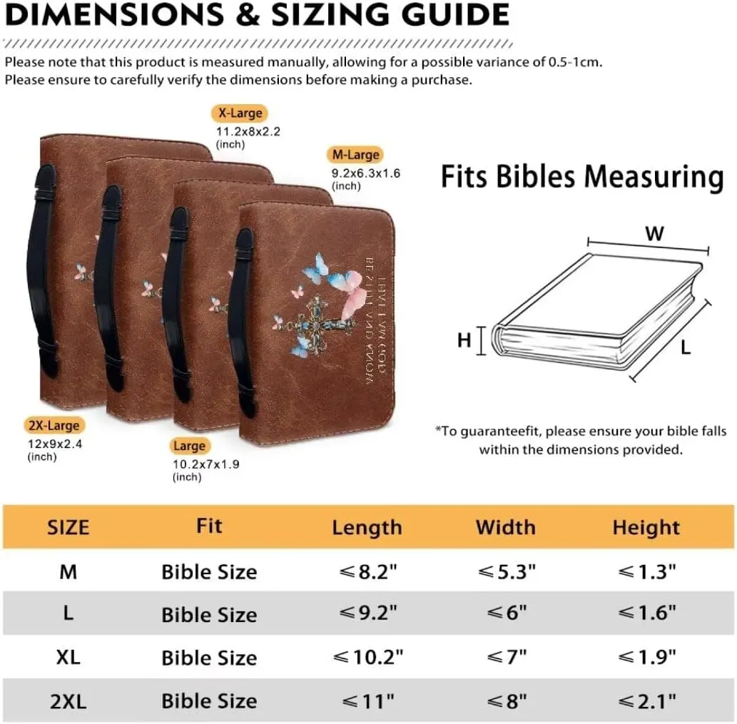 Mumeson Bible Cover Water Resistant PU Leather Handbag Tote Bag for Women Men Scripture Church Bag