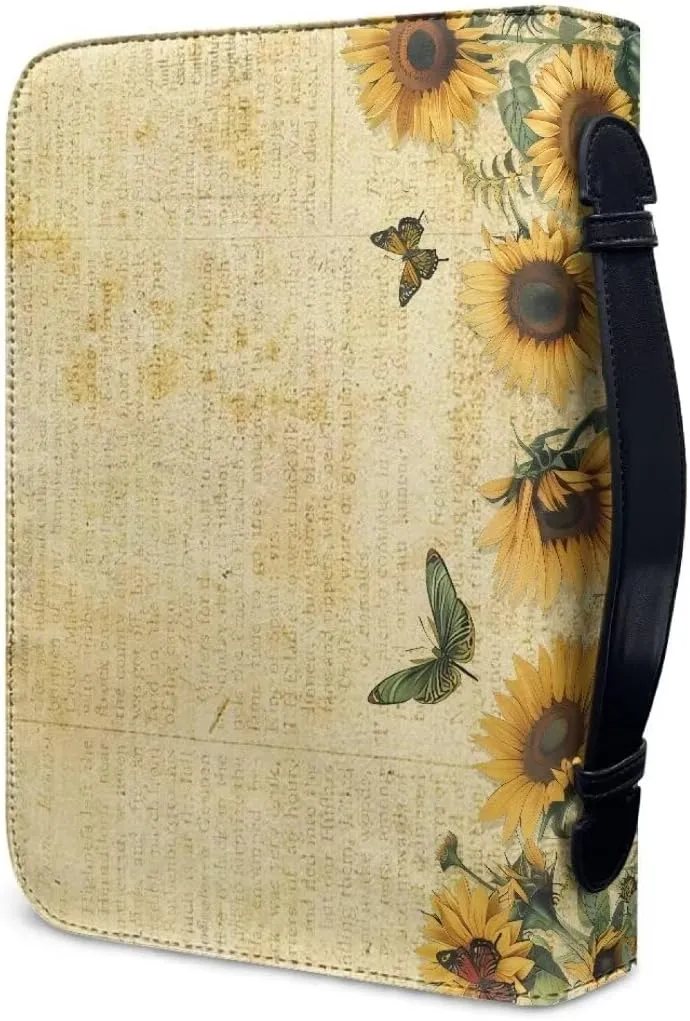 Mumeson Bible Cover Water Resistant PU Leather Handbag Tote Bag for Women Men Scripture Church Bag