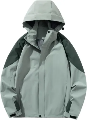 Muscularfit Men's Rain Jacket Waterproof Lightweight Rain Shell Jacket Raincoat Outdoor Sport Windbreaker Jacket Outwear Coat