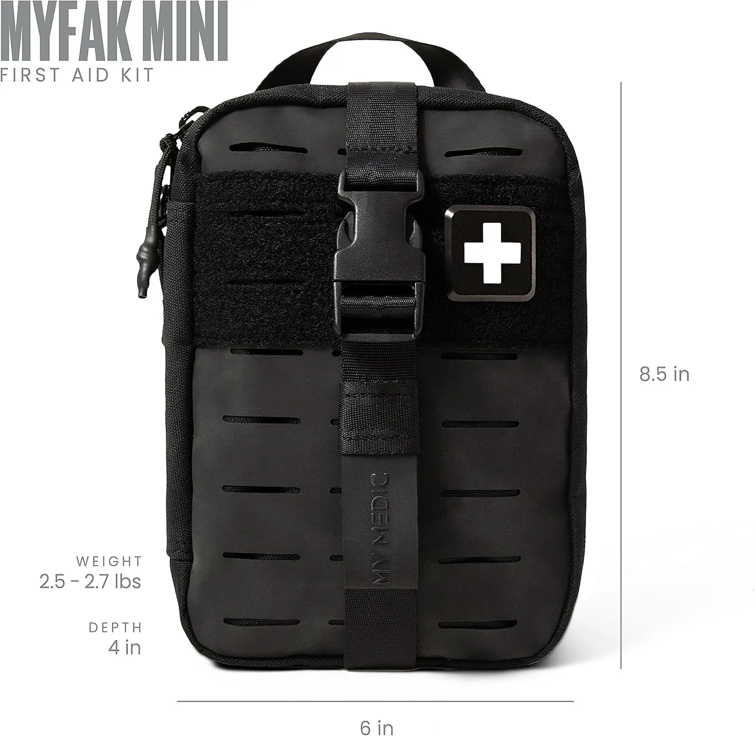 My Medic MyFak Mini First Aid Kit - Small and Lightweight for Camping Hiking and Backpacking - IFAK With 70 Items - HSA/FSA Eligible Great for Travel - Black