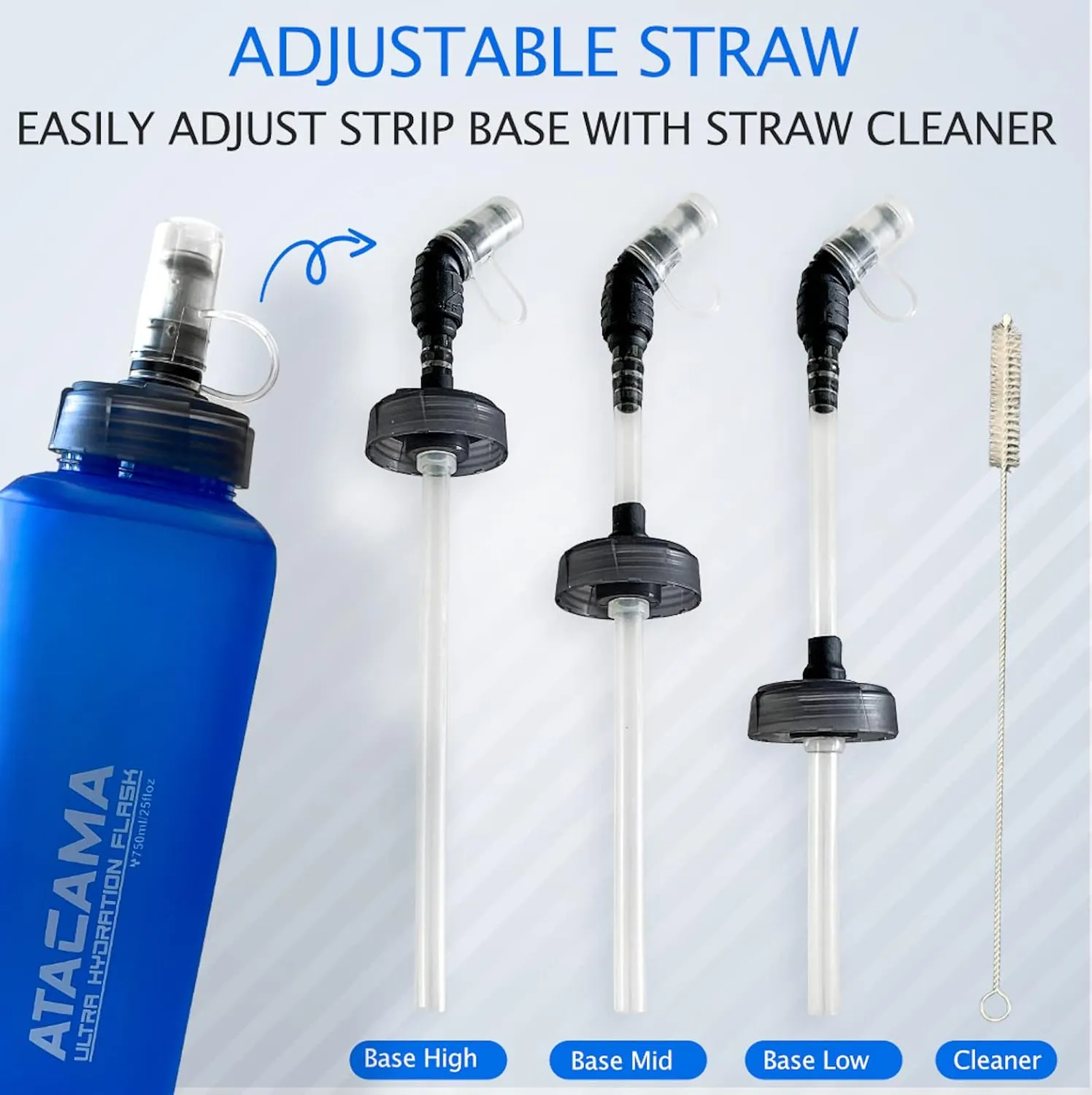 MyBand Atacama Ultra Hydration Soft Flask - Running Water Bottle - 750ml/25oz Capacity - Leak Proof Collapsible Bottles – Food Grade TPU Material - Wide Cap Opening & Straw Cleaner