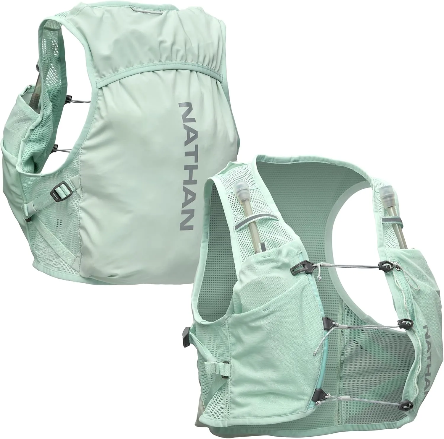 Nathan Women's Hydration Vest - Lightweight Mesh, Breathable, 2x14oz Flasks, 2L Bladder, Reflective Vest, Pinnacle Breeze