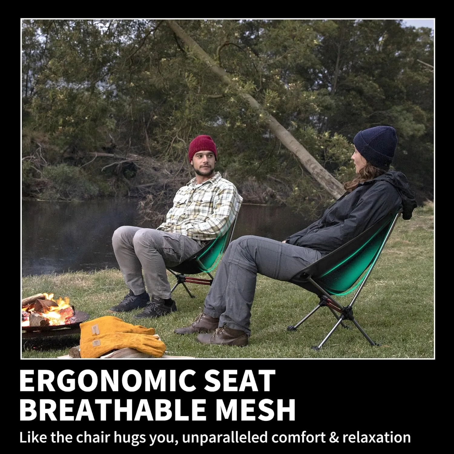 Naturehike YL08 Ultralight Camping Chair, 2.12 LBS Portable Backpacking Chair with Storage Bag & Anti-Sinking Feet, Lightweight Compact Collapsible Camp Chair
