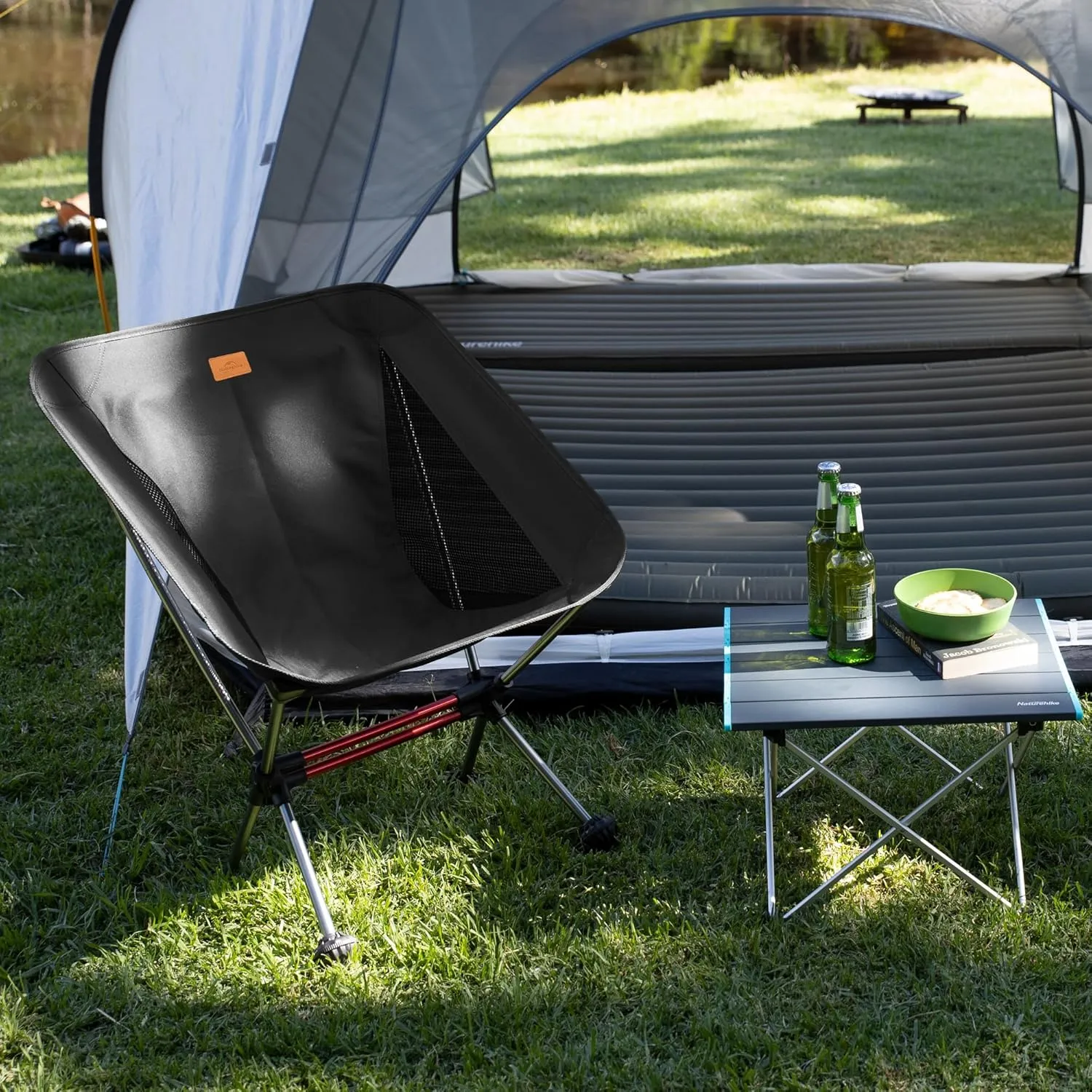 Naturehike YL08 Ultralight Camping Chair, 2.12 LBS Portable Backpacking Chair with Storage Bag & Anti-Sinking Feet, Lightweight Compact Collapsible Camp Chair