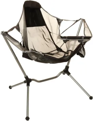 NEMO Stargaze Aluminum Recliner Luxury Camping Chair for Beach, with Arm Rest, Foot Rest, Adjustable Lumbar, Graphite/Smoke
