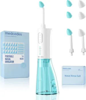 Neti Pot Sinus Rinsing, Cordless Nasal Irrigation System Nasal Rinse Bottle Cleaner Machine, Electric Sinus Rinse System Kit for Sinus Relief & Nasal Care 30 Salt Pods (X Large)