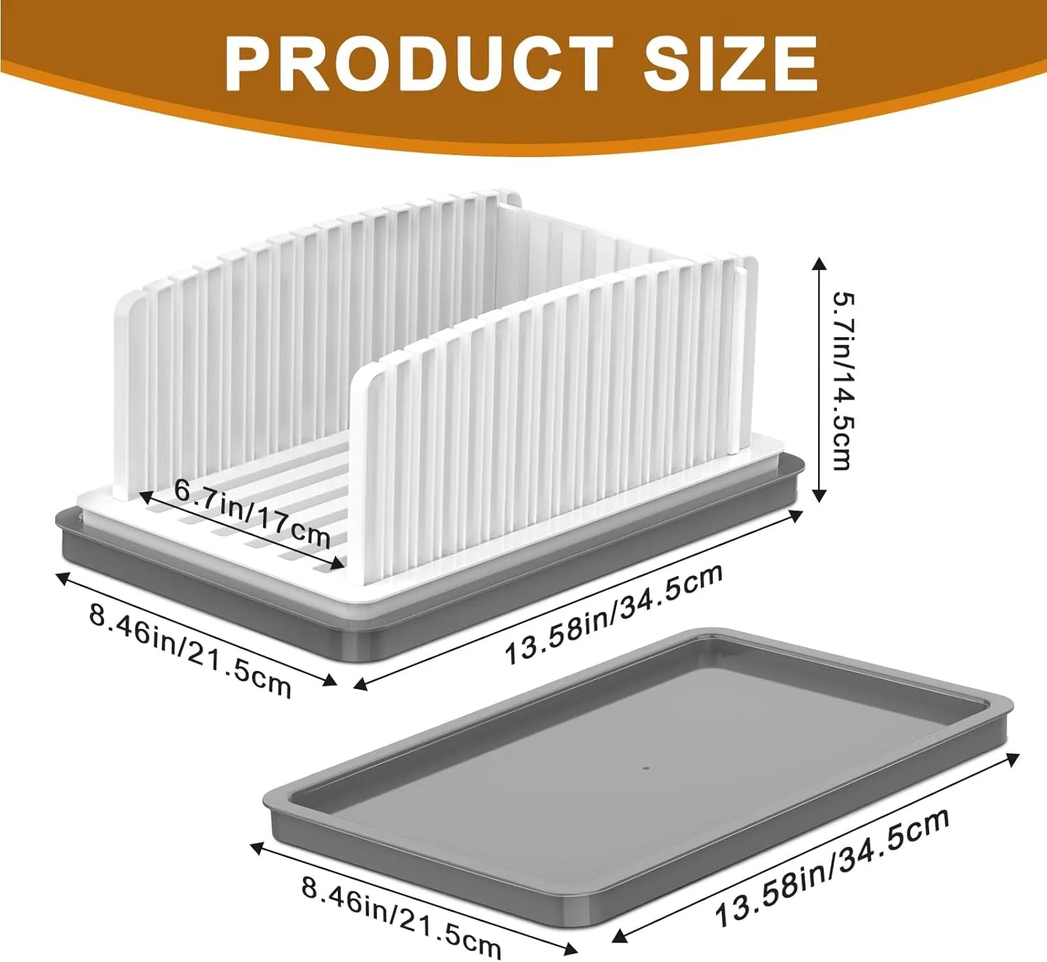 New Upgrade Bread Slicer for Homemade Bread, Bread Slicing Guide Adjustable Width, Foldable and Compact Cutting Guide with Crumb Tray, Suitability for Homemade Bread, Bagels, Cakes.