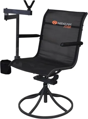 NEXCAM® AXIS RC 360 Rocking Chair. Dual-axis Swivel and Tilting Chair with Removable Shooting Rest. Patent Pending