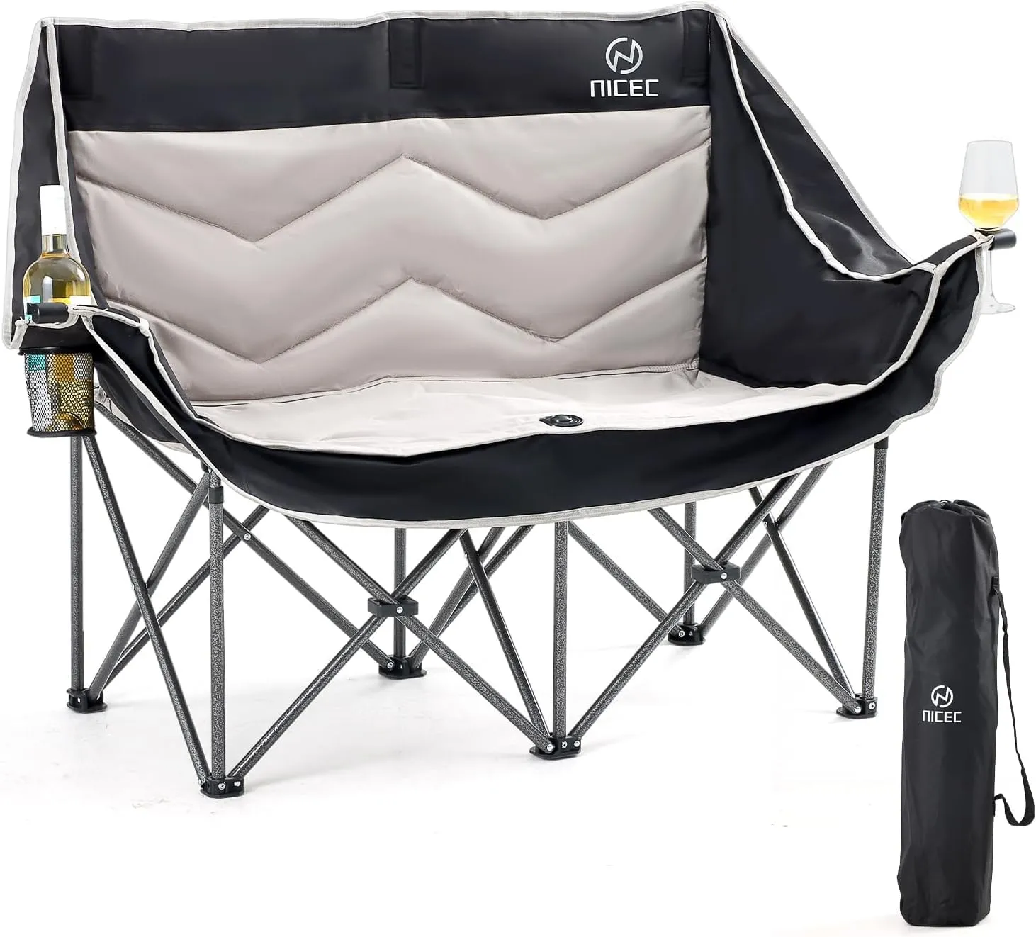 Nice C 2 Room Instant Pop-Up Camping Shower Tent   Oversized Double Camping Chair