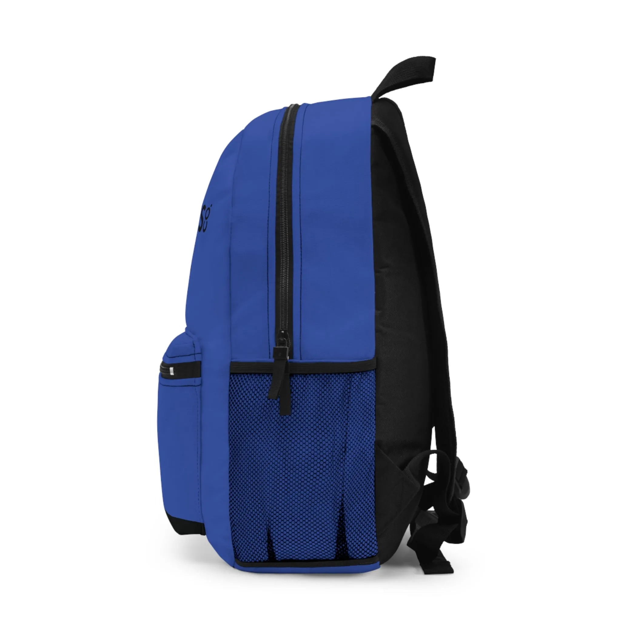 Nifty Ducks Travel Logo Backpack - Travel Bag with Black Duck Design - Blue