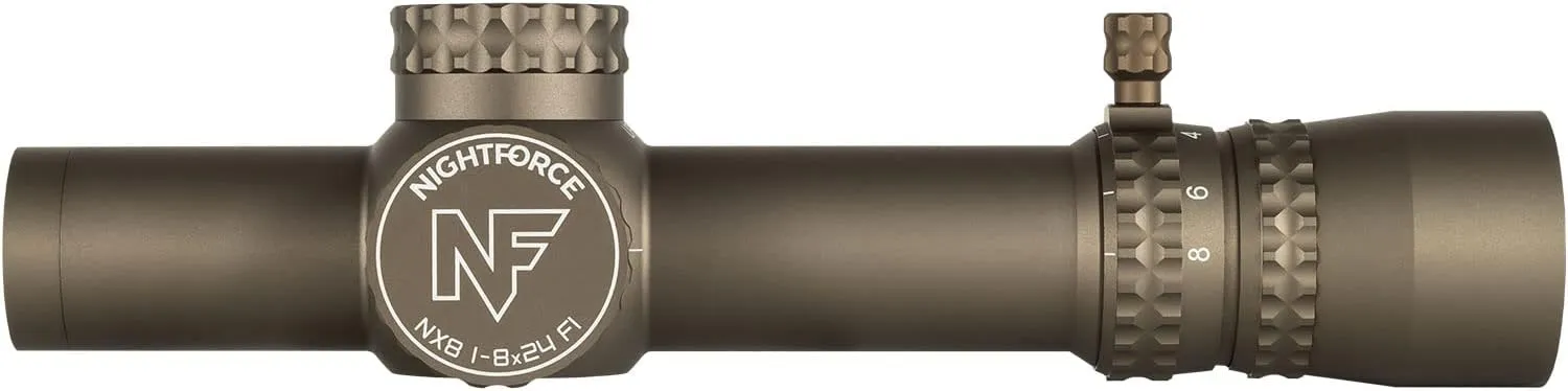 Nightforce NX8-1-8x24mm F1 Capped First Focal Plane (F1/FFP) 30mm Tube Durable Precise Waterproof Fogproof Hunting Gun Scope