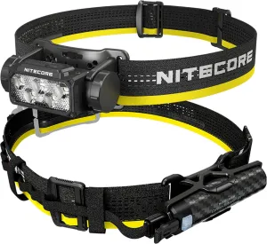 Nitecore HC60 UHE 1600 Lumen Headlamp, USB-C Rechargeable with Carbon Battery 6K kit, White and Red Beams for Night Runing, Camping, Hiking, Hunting, and Industrial Work