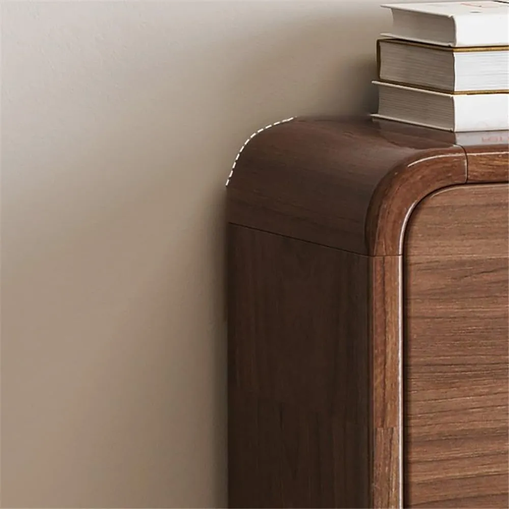 NIUYAO Flip Down Shoe Storage Cabinet Large Space Solid Wood Modern Simple Style Free Standing Hidden Shoes Rack Displays Organizer for Entrance Hallway Entryway -Brown 31.5" L x 6.5" W x 47" H