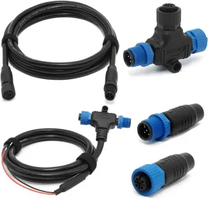NMEA 2000 Starter Kit Marine NMEA 2K Network Accessories, Marine Grade NMEA 2000 Backbone Cables Drop Cables Tees Terminators for Lowrance, Garmin, Yamaha Outboard Engine (Single Device)