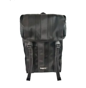 Noir Fausto Backpack in Rescued Car Seat Belts