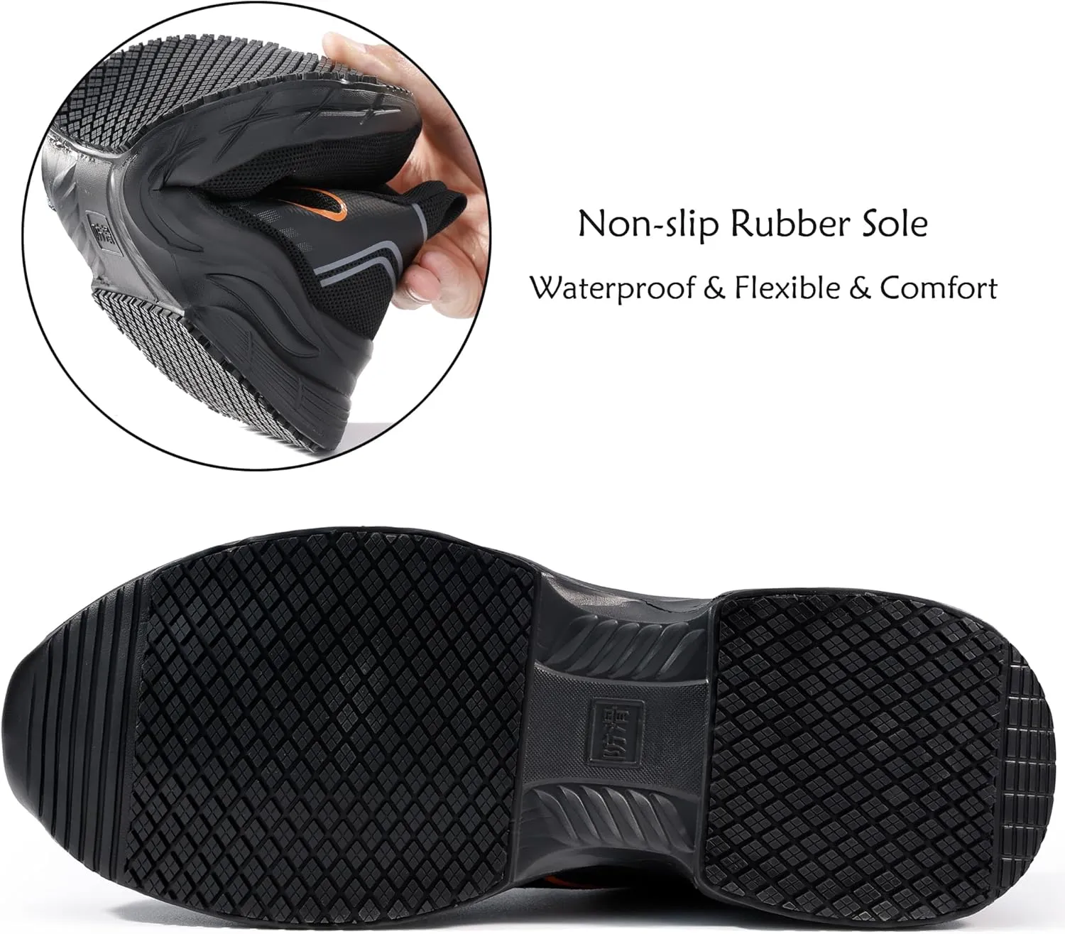 Non Slip Work Shoes for Men Waterproof Breathable Food Service Kitchen Restaurant Chef Walking Sneakers