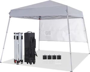 Nova Microdermabrasion 8 X 8 ft Pop Up Canopy Tent Easy Set up Outdoor Instant Slant Legs Portable Gazebo Shelter with Wheeled Bag for Camp Beach Patio and Garden
