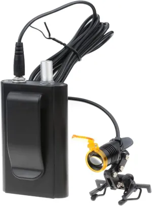 NSKI 3W LED Head Lamp Metal Clip Type with Filter and Belt Clip Type Rechargabe Battery Headlamp (Black)