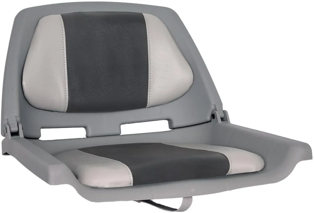 Oceansouth Fisherman Folding Boat Seat (Grey/Charcoal) fishing chair all purpose canoe accessories gear boat seats camo seat covers paddle board waterproof padded folding boating swivel jon bench