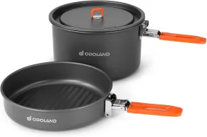 Odoland Bundle - 2 Items Camping Cookware Mess Kit and Titanium Camping Cookware 750ML