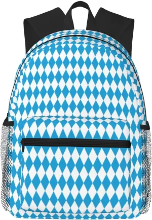 Oktoberfest Bavarian Blue And White Lightweight Packable Backpack Travel Casual Hiking Daypack Foldable Backpack For Men Women
