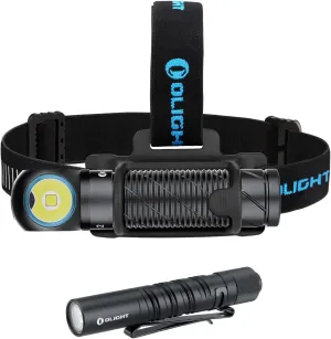 OLIGHT Perun 2 2500 Lumens Ultra-compact Rechargeable LED, Multi-functional Headlamp Bundle I3T EOS 180 Lumens Dual-Output Slim EDC Flashlight for Camping and Hiking