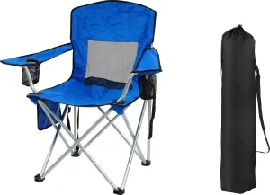 OLIXIS Elevon Camp Chairs Outdoor, Folding Chair Camping Recliner Support Mesh Backrest, Lawn Chair with Cup Holder, Storage Pocket, Carrying Bag