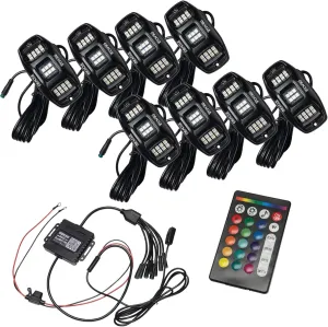 ORACLE Lighting 5895-339 Set of 8 ColorSHIFT LED RGB W Underbody Wheel Well Rock Light Kit - Change Colors, Control Brightness, Access Strobing Patterns and Sync with Music