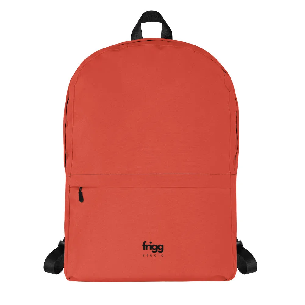 ORANGE RED - WATER-RESISTANT BACKPACK WITH LAPTOP POCKET
