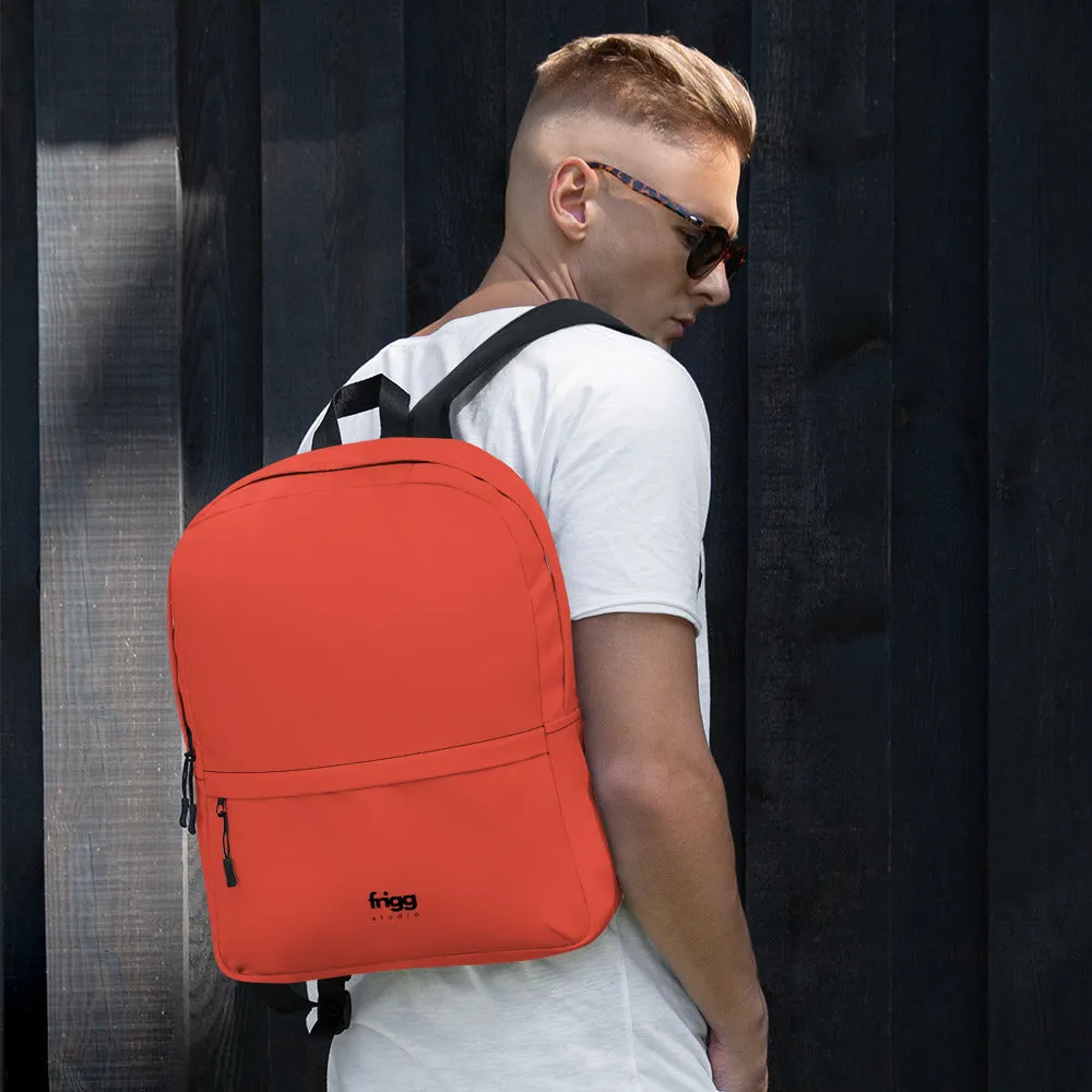 ORANGE RED - WATER-RESISTANT BACKPACK WITH LAPTOP POCKET