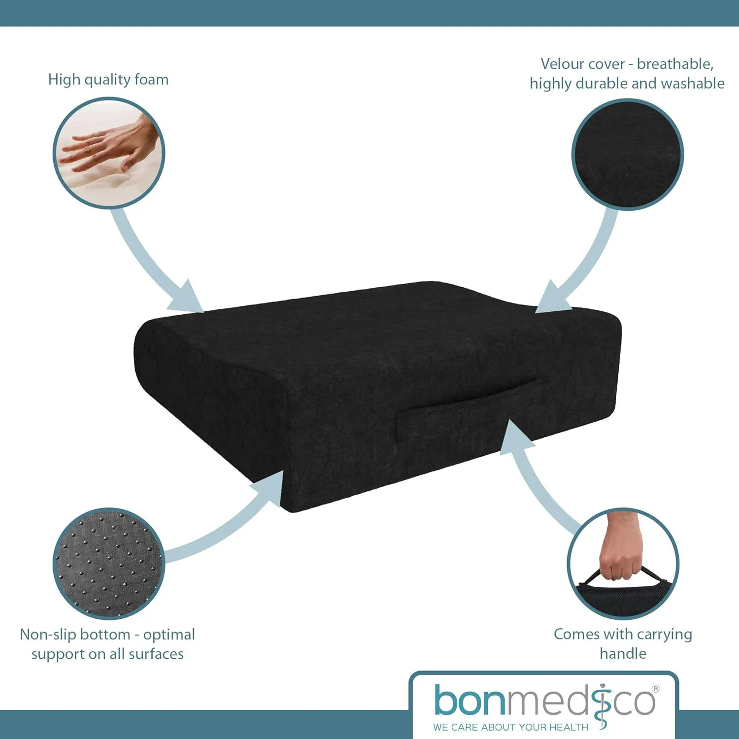 Orthopedic Booster Seat Cushion - 18 x 13 x 3.1 Plush Memory Foam Raiser Chair Cushions for Height Boost, Travel and Work - Padded Foam Support Pillow for Office, Car, Home and Wheelchair