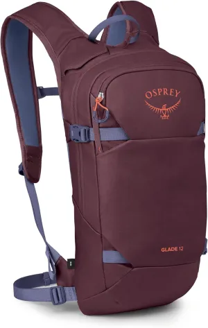 Osprey Glade 12L Ski and Snowboard Backpack with Hydraulics Water Reservoir, Moody Burgundy