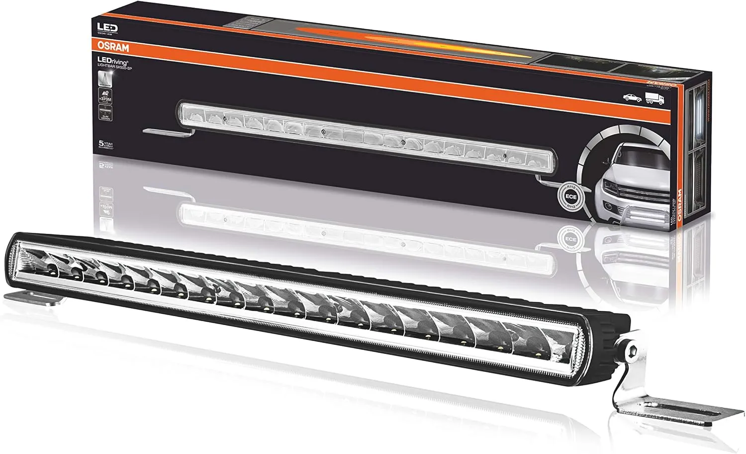 OSRAM LEDriving LIGHTBAR SX500-SP, LED Driving Lights for high Beam, spot, 3900 lumens, Light Beam up to 370 m, LED Light bar 12V/24V, ECE Approval, LEDDL107-SP