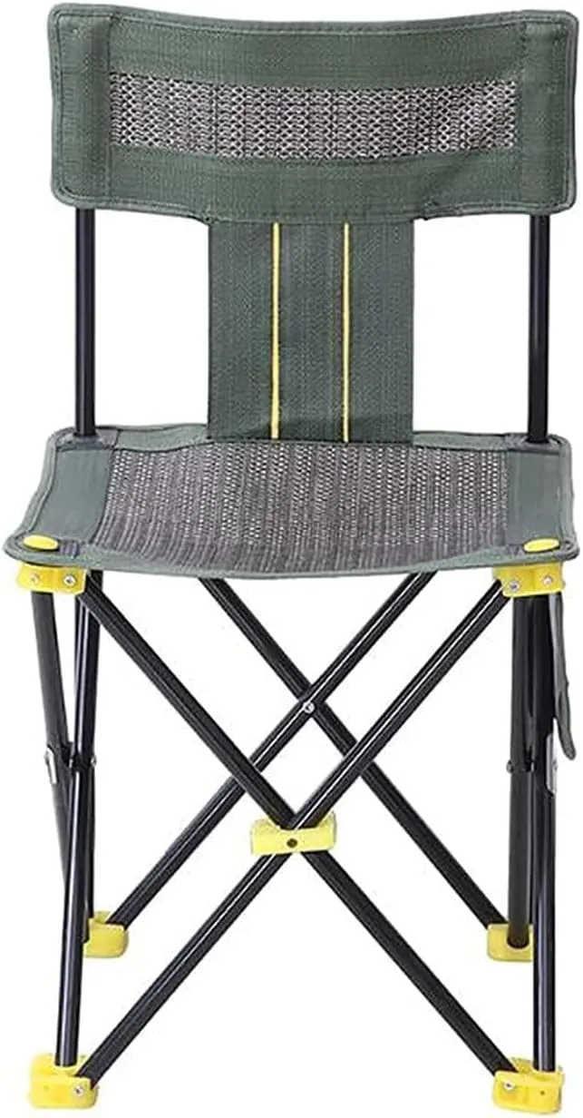 Outdoor Camp Chairs, Breathable Outdoor Mesh Chair Portable Beach Fishing Chair Folding Chair Stool with Side Pocket Portable Storage Lawn Chairs Adults(38 * 38cm)
