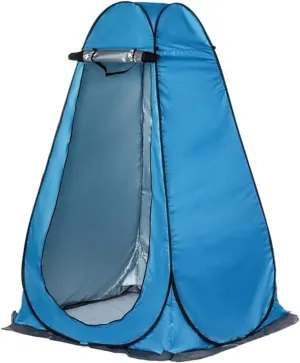 Outdoor Camping Tent Portable Shower Bath Changing Fitting Room Rain Camping Beach Privacy Toilet Tents with 3 Windows Change Clothes Tent (Color : 120CM Blue, Size : 1)